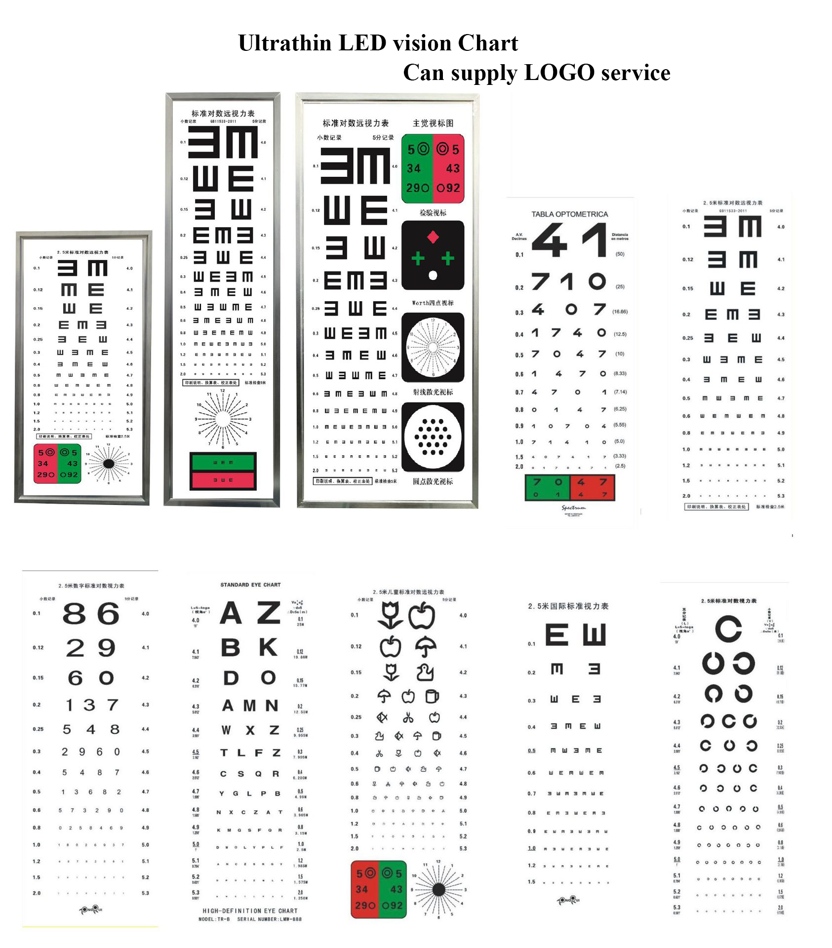 2.5M LED ultrathin Vision chart 